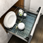 Escorredor de louças em gaveta para módulo 60cm cromado GTB 7176 com bandeja coletora em inox 430