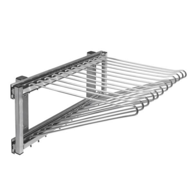 Calceiro Deslizante 12 Hastes Cromado GTB 7153 com corredicas telescopicas de 450mm para organizar calcas em closet e guarda-roupa