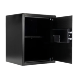 Cofre Digital Motion Office Yale com teclado numerico iluminado e acabamento em aco preto fosco, dimensoes 40x35x34 cm