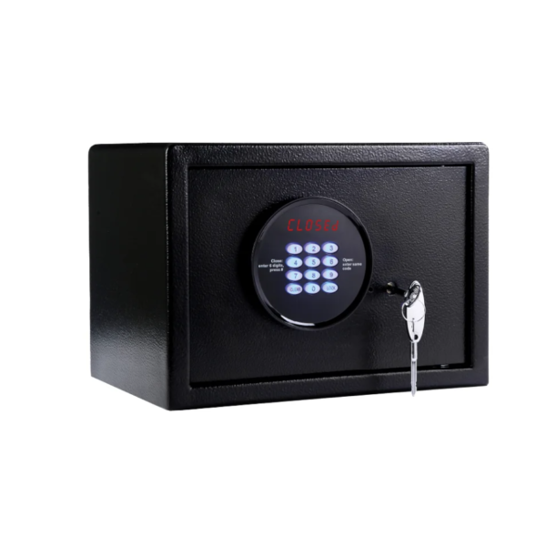 Cofre Digital Motion Home Yale com travas motorizadas em aco macico abertura automatica por senha numerica e chave mecanica iluminacao interna LED