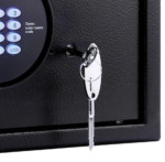 Cofre Digital Motion Home Yale com travas motorizadas em aco macico abertura automatica por senha numerica e chave mecanica iluminacao interna LED