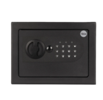 Cofre Digital Yale Essential Mini com abertura motorizada por senha numerica e chave mecanica de emergencia, dimensoes compactas 25x35x30cm