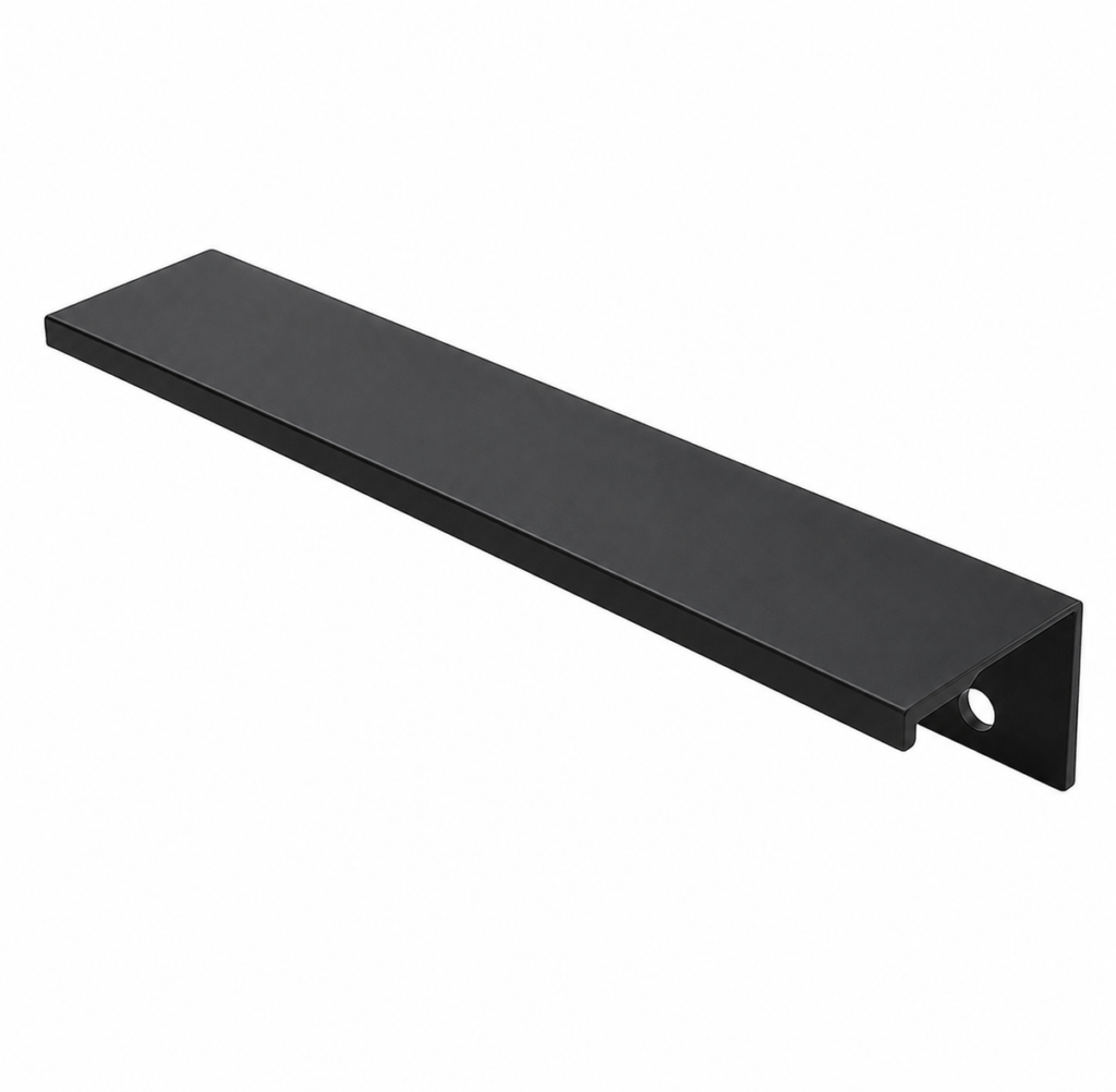 Puxador Sottile 480mm preto Zen Design em zamac com acabamento fosco para gavetas e armarios