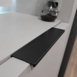 Puxador de armario preto 320mm Zen Design Sottile em zamac com acabamento fosco