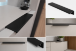 Puxador de armario preto 320mm Zen Design Sottile em zamac com acabamento fosco