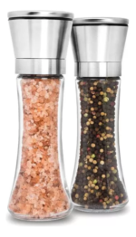 Kit 2 Moedores de Sal Grosso e Pimenta do Reino em Aço Inox Kazalinda com Suporte - Gourmet - Imagem 3