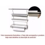 Porta Rolos Triplo Serrilhado Uso em Tubo Jomer 4261 Cromado - Aco Cromado Resistente com Garantia de 3 Anos