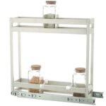 Porta Latas Oleo de Base Aluminio Anodizado Fosco Jomer 9351 com Bandejas Inox 430 e Trilhos Telescopicos Zincados