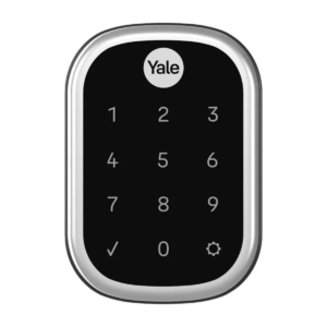 Fechadura digital Yale YRD 256 com teclado touchscreen e acabamento preto ônix
