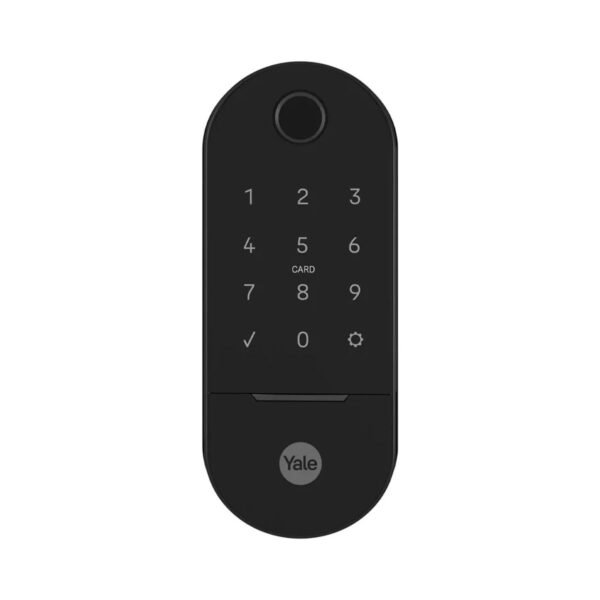 Fechadura digital Yale Lia preto fosco com teclado touchscreen e leitor biométrico