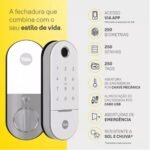 Fechadura Digital Yale Lia Branca com Biometria e Rolete - Imagem 6