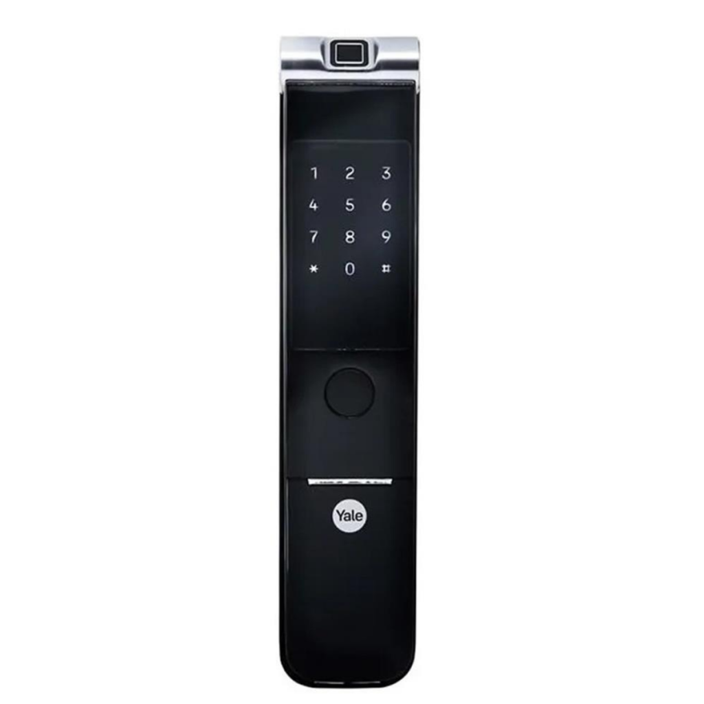 Fechadura digital Yale YMF 40A RL com biometria e trinco rolete