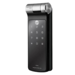Fechadura digital Yale YDF 40 BP preta para porta de correr com biometria e senha