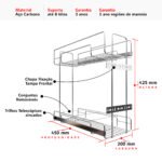 Porta Temperos Deslizante Jomer 8667 Cromado 20 cm